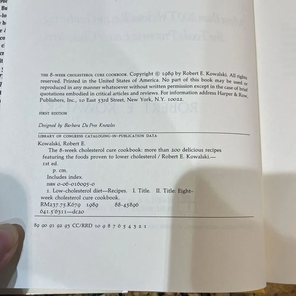 The 8 Week Cholesterol Cure Cookbook More Than 200 Delicious Recipes Hardcover